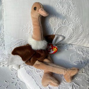 TY Stretch the Ostrich Beanie Baby Collection 1997 NWT Plastic Tag